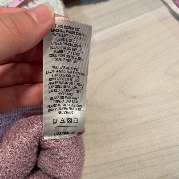 AMP “Not Your Babe” Pink/Purple & White Oversized Fuzzy Sherpa Sweatshirt XS - Picture 16 of 16